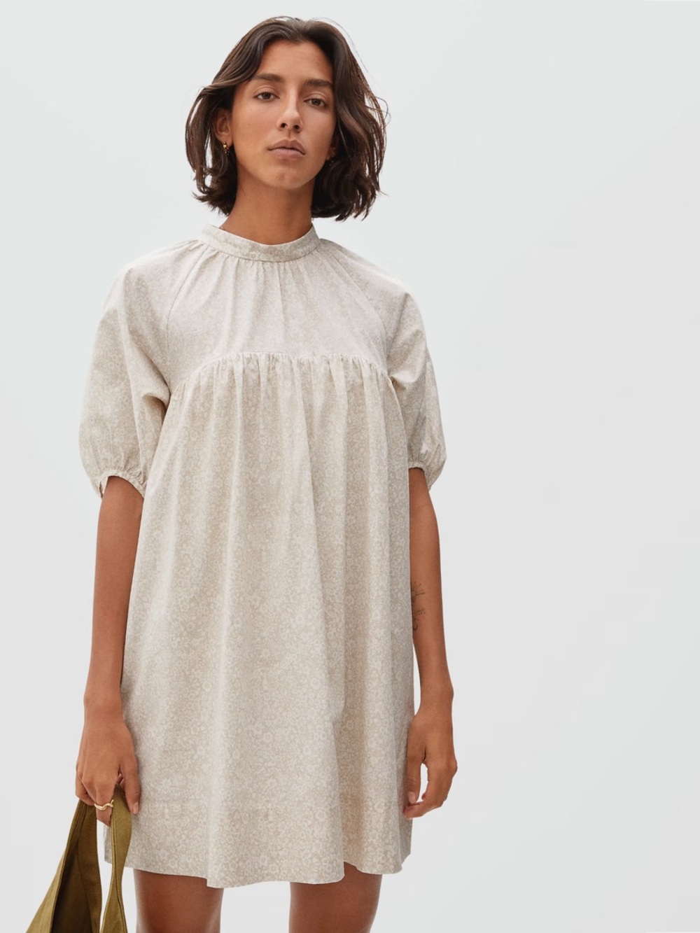 Everlane Shirred Mini Dress, S